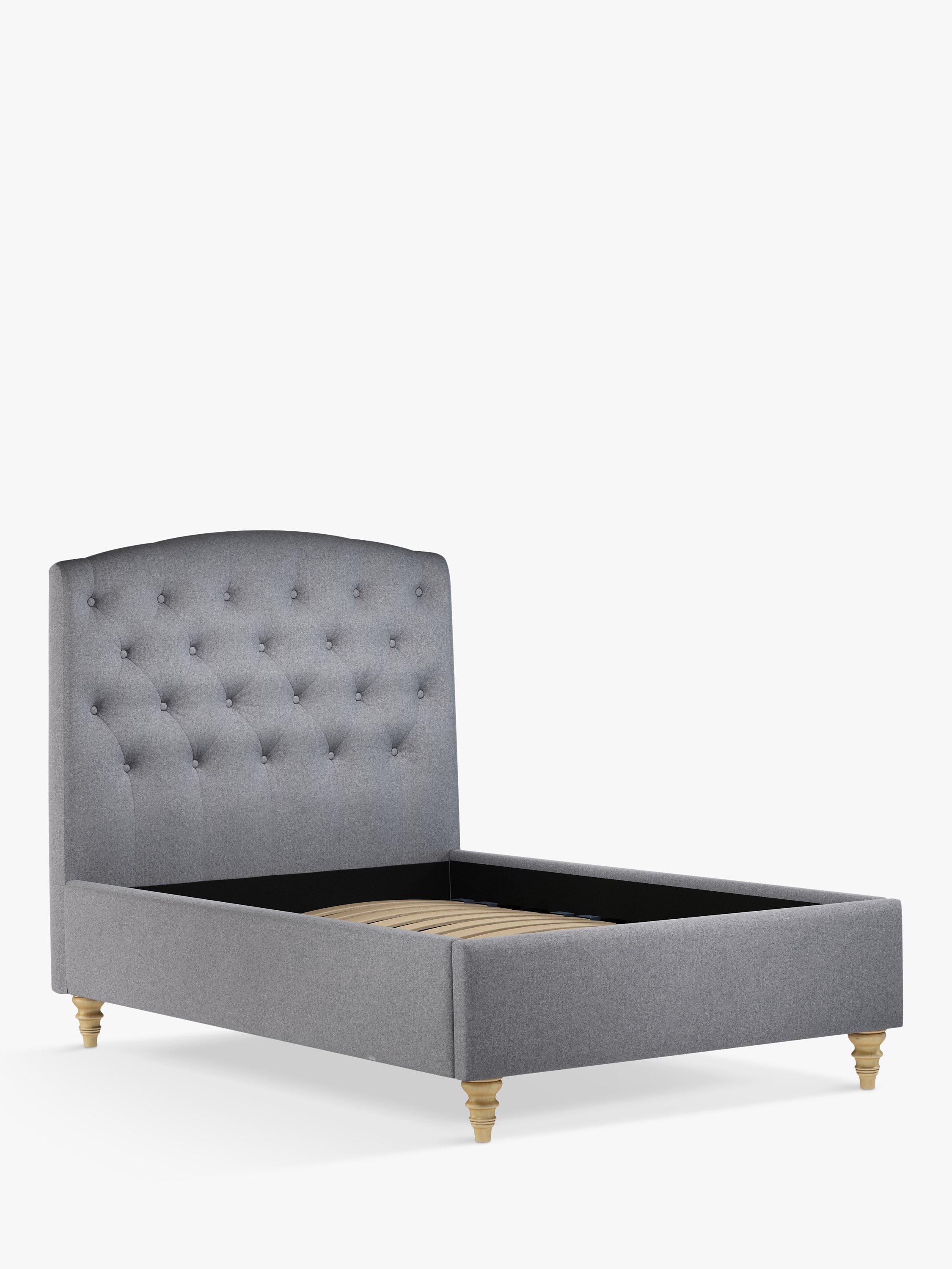 John Lewis Rouen Upholstered Bed Frame, Small Double, Brushed Tweed Grey