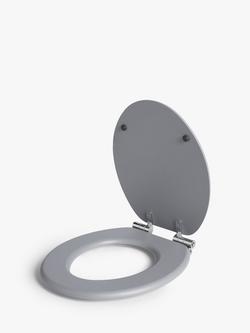 John Lewis Slatted Easy-Fix Toilet Seat, FSC-Certified (MDF) - view 2, Grey