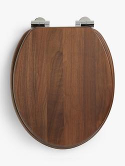 John Lewis Easy-Fix Toilet Seat, FSC-Certified (Walnut Wood), Natural, Walnut