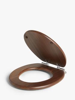 John Lewis Easy-Fix Toilet Seat, FSC-Certified (Walnut Wood), Natural - view 2, Walnut