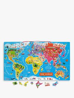 Janod World Map Magnet Puzzle, 92 Pieces - view 2, Multi