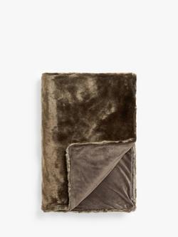 John Lewis Faux Fur Throw, Brown, Brown