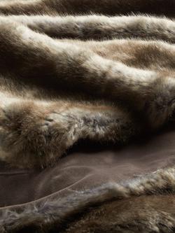 John Lewis Faux Fur Throw, Brown - view 2, Brown