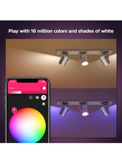 Philips Hue White and Colour Ambiance Argenta LED Smart Triple Spotlight with Bluetooth, Grey - view 2, Grey