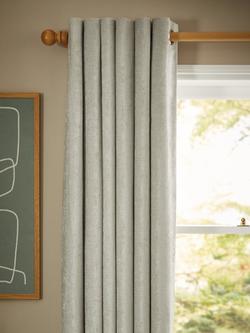 John Lewis Chenille Pair Blackout/Thermal Lined Eyelet Curtains, Flint