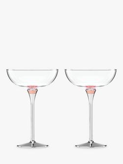 kate spade new york Rosy Glow Coupe Glasses, 118ml, Set of 2, Clear