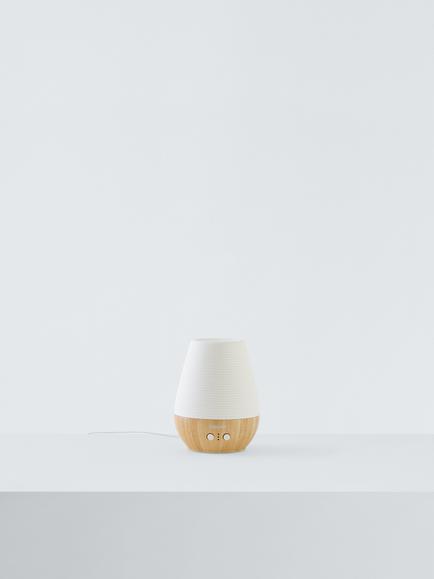 Beurer LA 40 Aroma Electric Diffuser LED Table Lamp, White/Wood - view 2, White/Wood