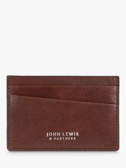 John Lewis Vegetable Tan Leather Card Holder, Brown