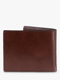 John Lewis Vegetable Tanned Leather Card Coin Bifold Wallet - view 2, Brown