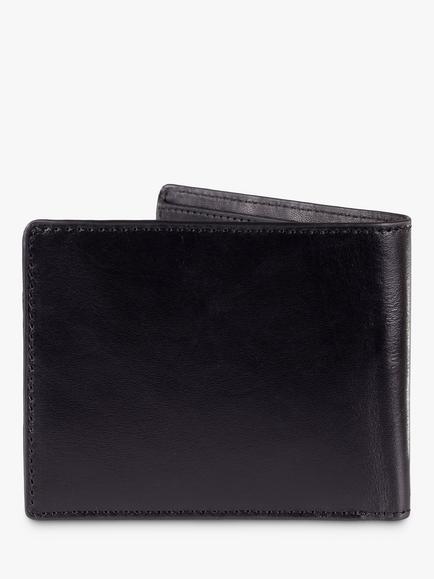 John Lewis Vegetable Tanned Leather Bifold Wallet - view 2, Black