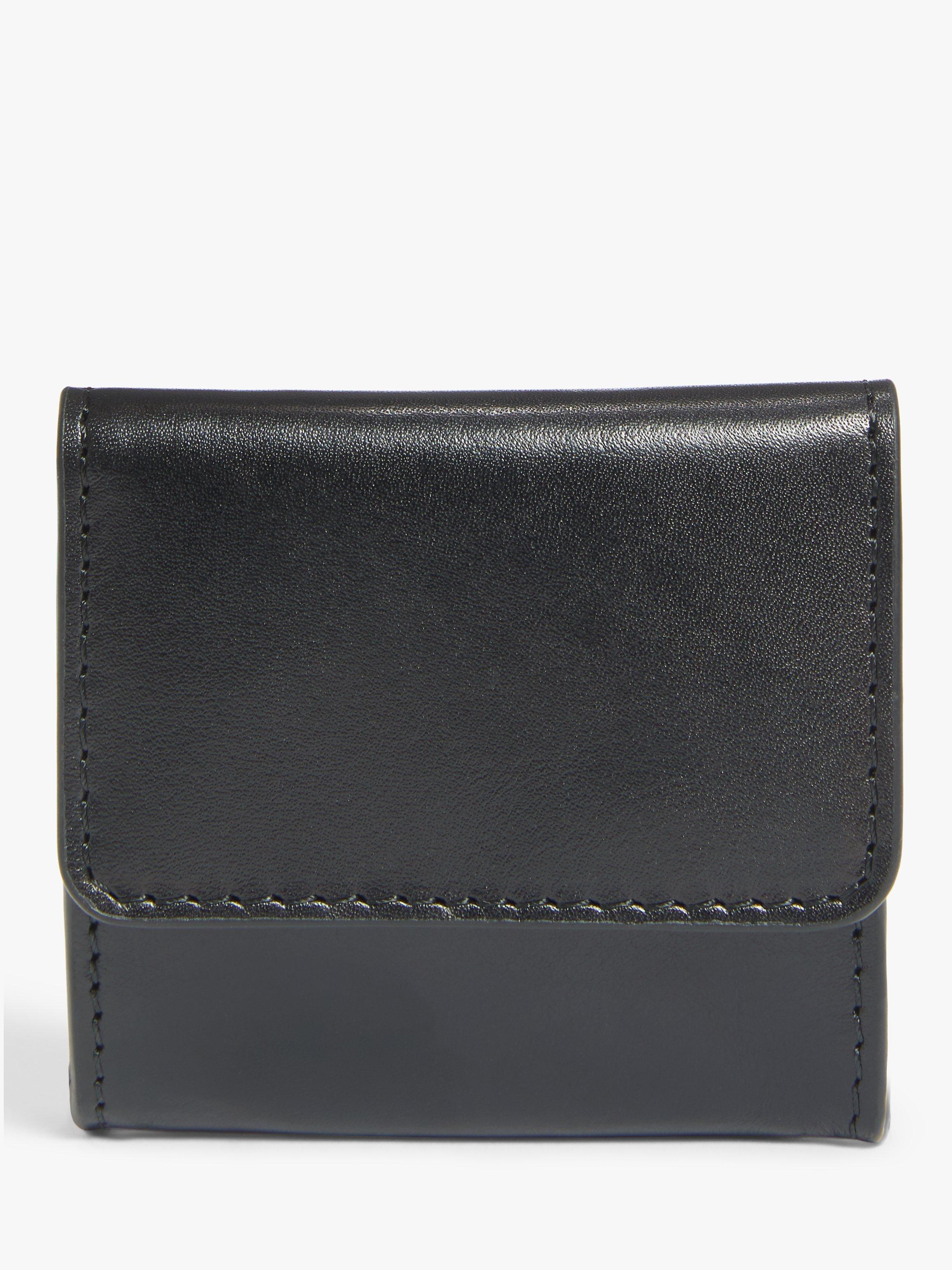 John Lewis Vegetable Tan Leather Coin Holder, Black