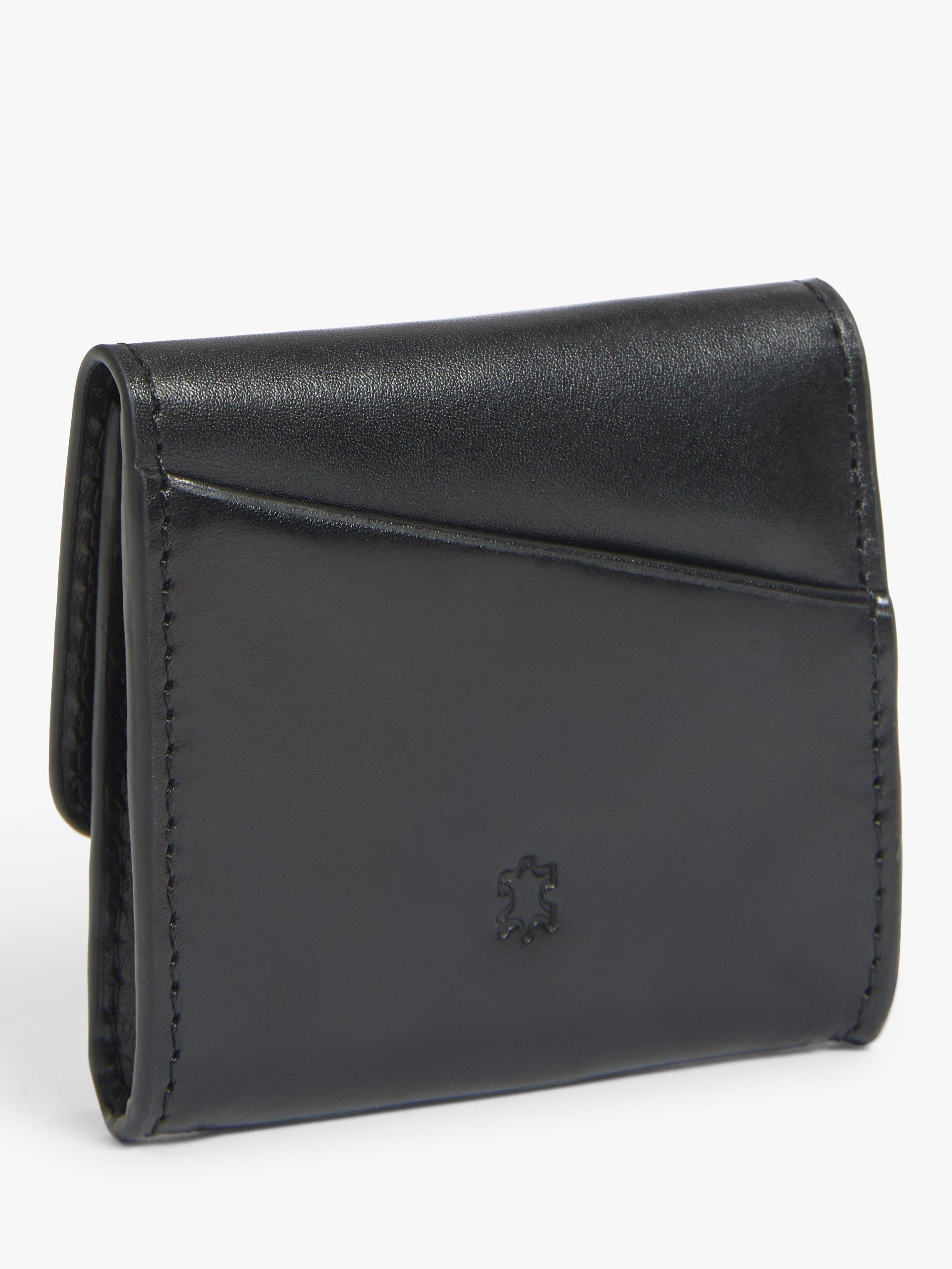 John Lewis Vegetable Tan Leather Coin Holder, Black