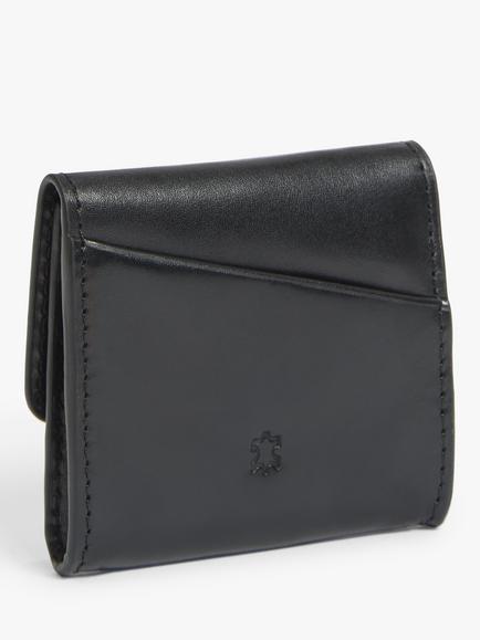 John Lewis Vegetable Tan Leather Coin Holder - view 2, Black