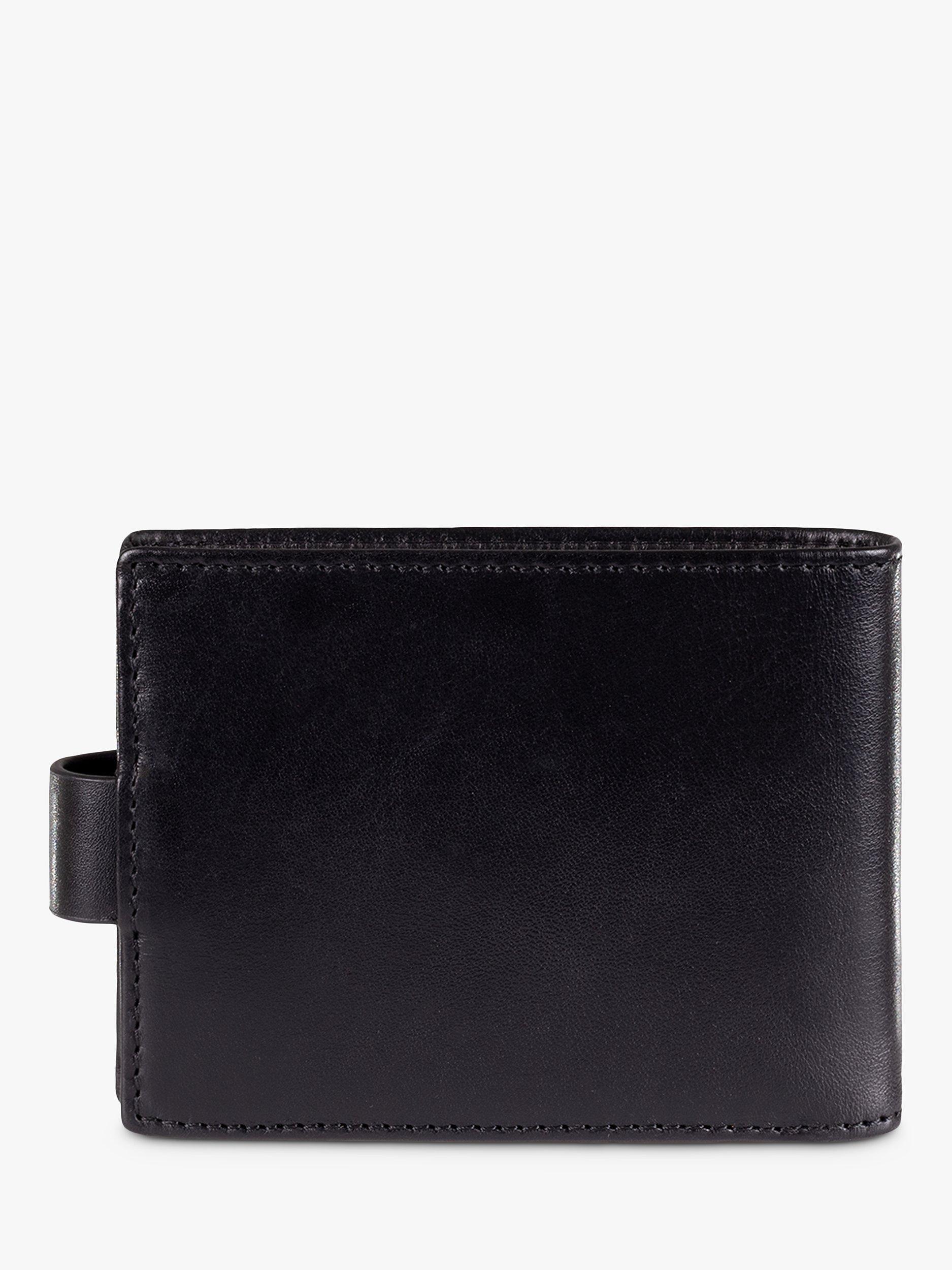 John Lewis Vegetable Tanned Leather Card Coin Flip Wallet, Black