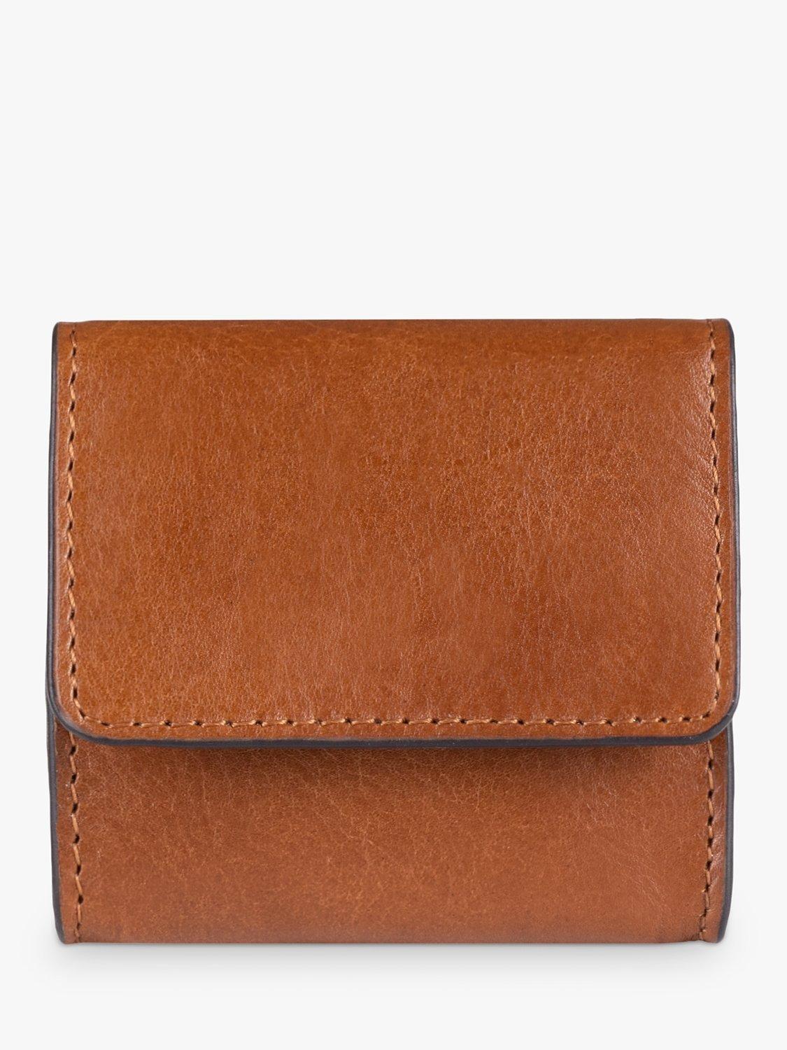 John Lewis Vegetable Tan Leather Coin Holder, Tan