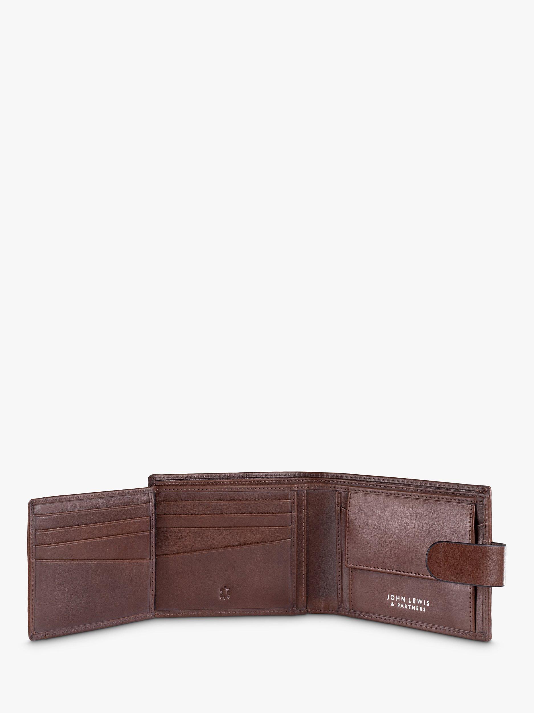 Product image 3 of 6, which shows John Lewis Vegetable Tanned Leather Card Coin Flip Wallet, Brown