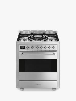 Smeg Symphony C7GPX9 Dual Fuel Cooker, Stainless Steel, Stainless Steel