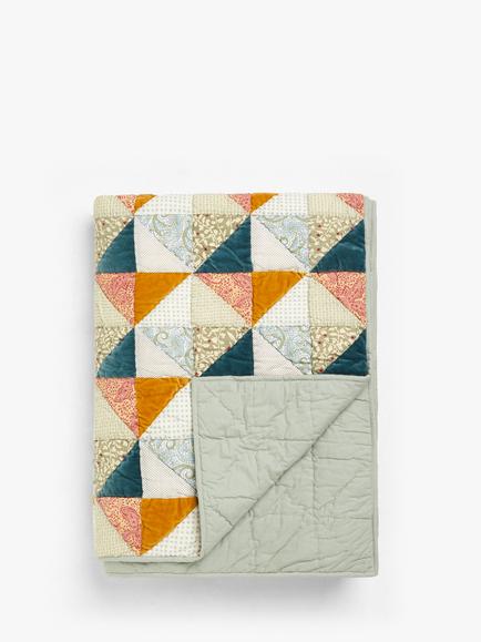 John Lewis Velvet Patchwork Quilt, Multi, Multi