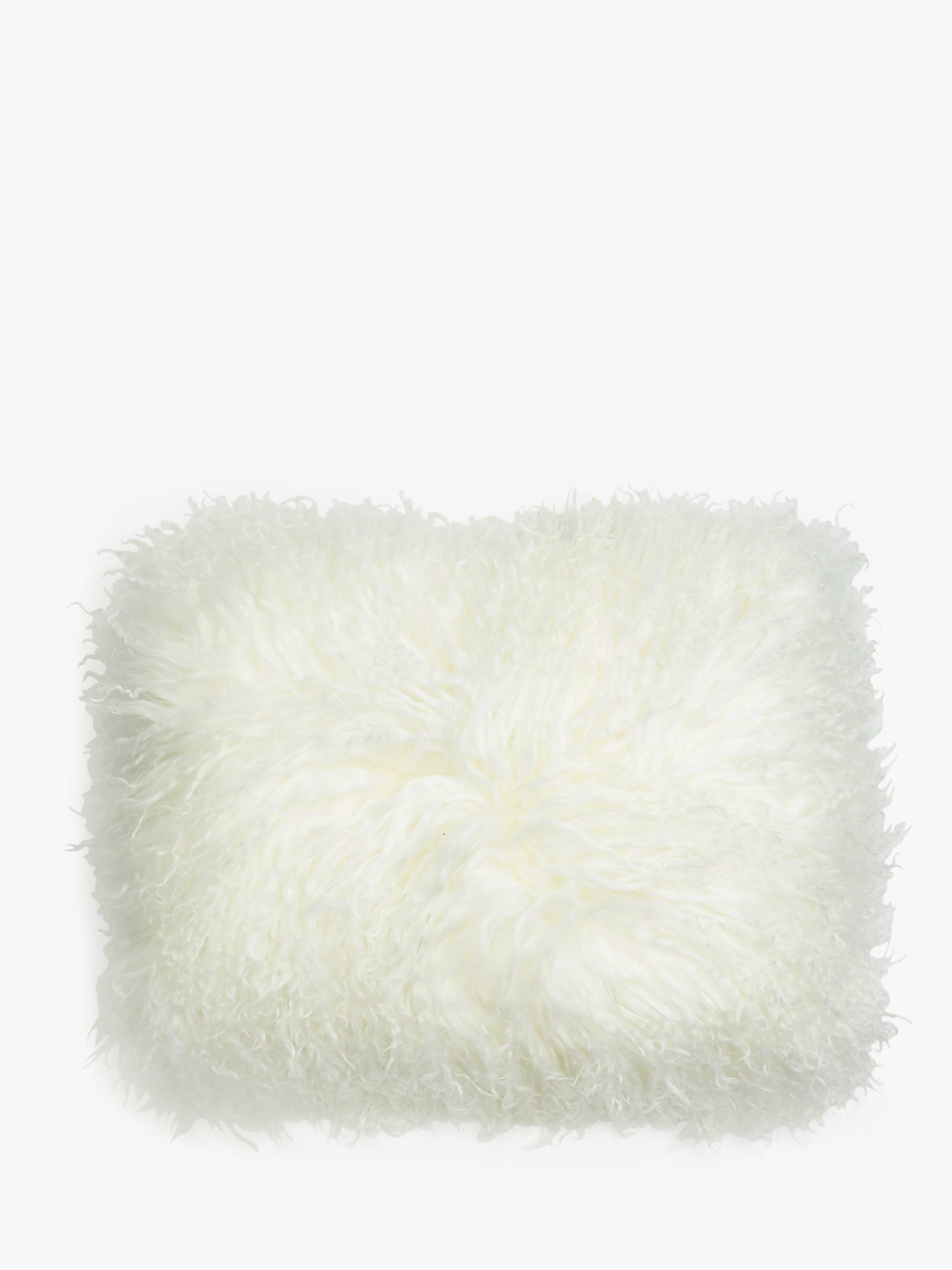 John Lewis Mongolian Cushion, White