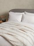 John Lewis Faux Fur Throw, Natural Stripe