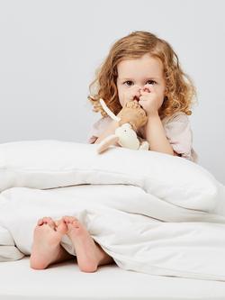 The Little Green Sheep Organic Wool Cotbed Duvet, 120 x 140cm - view 2, White