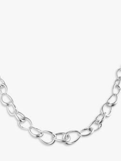 Georg Jensen Offspring Oval Link Necklace, Silver, Silver