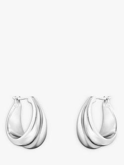 Georg Jensen Curve Medium Hoop Earrings, Silver, Silver