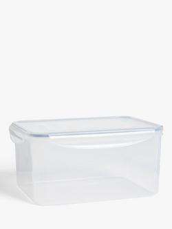 John Lewis Rectangular Plastic Storage Container, 5.2L, Clear, Clear