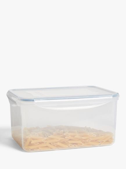 John Lewis Rectangular Plastic Storage Container, 5.2L, Clear - view 2, Clear