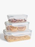 John Lewis Nesting Rectangular Plastic Storage Containers, Set of 3, Clear