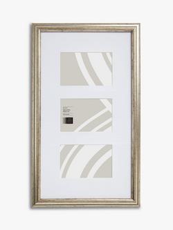 John Lewis Multi-aperture Photo Ribbed Frame & Mount, 3 Photo, 4 x 6" (10 x 15cm), Champagne, Champagne