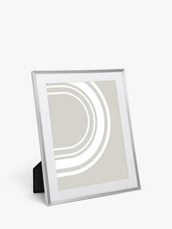 John Lewis Ribbed Daya Photo Frame, Silver, Silver