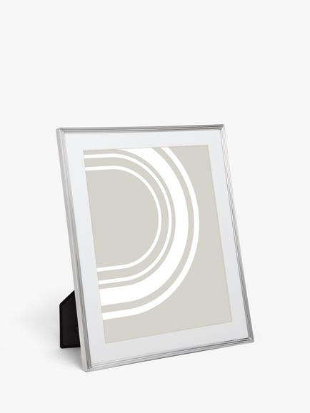 John Lewis Ribbed Daya Photo Frame, Silver, Silver