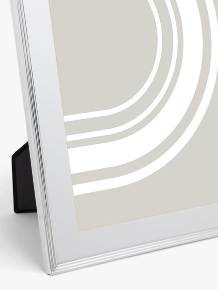 John Lewis Ribbed Daya Photo Frame, Silver - view 2, Silver