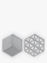 John Lewis Hexagonal Silicone Trivets, Set of 2, Grey