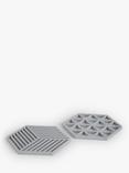 John Lewis Hexagonal Silicone Trivets, Set of 2, Grey