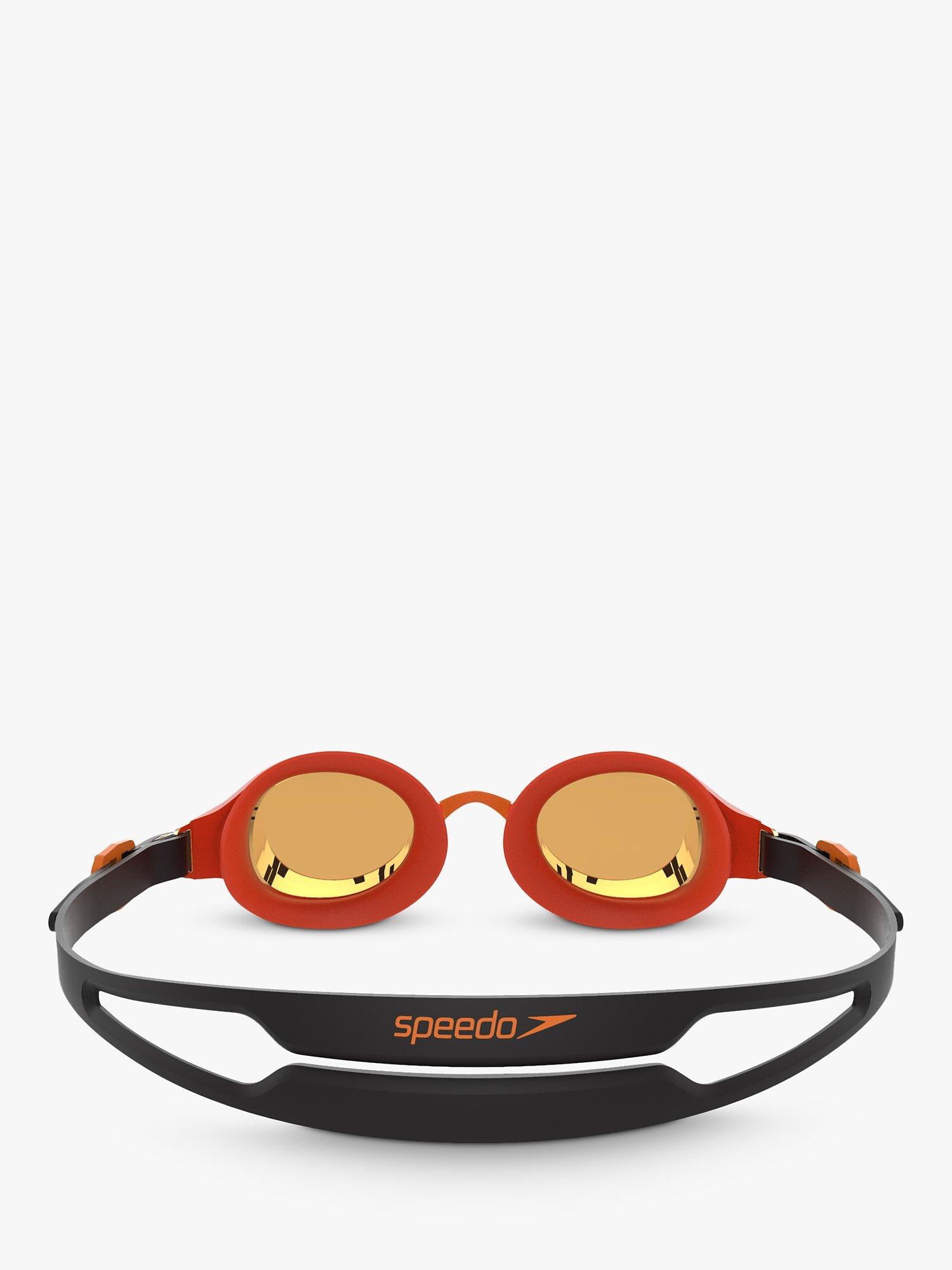 Product image 4 of 4, which shows Speedo Hydropure Mirror Children's Swimming Goggles, Black/Mango/Gold