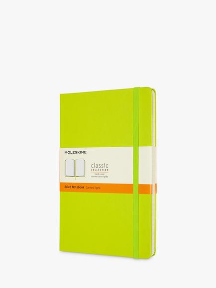 Moleskine Large Hard Cover Ruled Notebook, Lemon Green