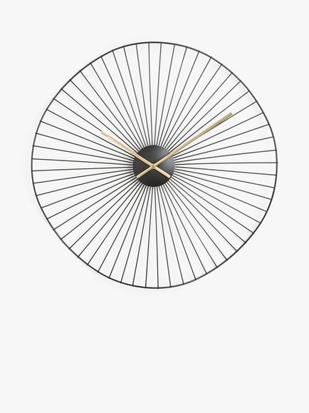 John Lewis Organic Shape Metal Analogue Wall Clock, 60cm, Black, Black