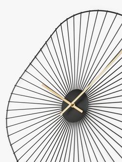 John Lewis Organic Shape Metal Analogue Wall Clock, 60cm, Black - view 2, Black