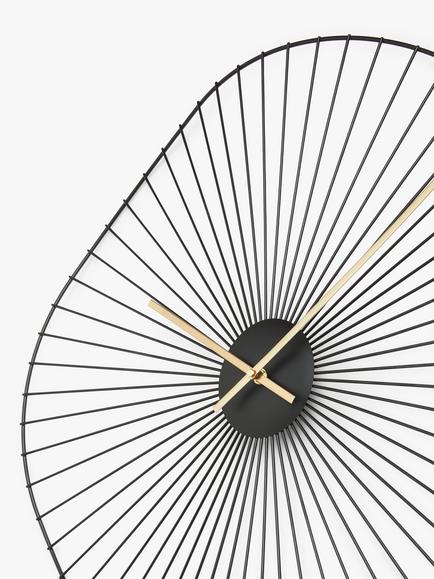 John Lewis Organic Shape Metal Analogue Wall Clock, 60cm, Black - view 2, Black