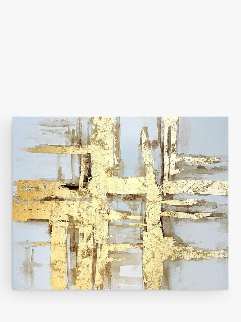 Dreaming Big - Hand-Finished Abstract Stretched Canvas, 120 x 150cm, Gold
