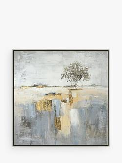 John Lewis 'Abstract Tree' Hand Painted Framed Canvas, 70 x 70cm, Gold, Gold