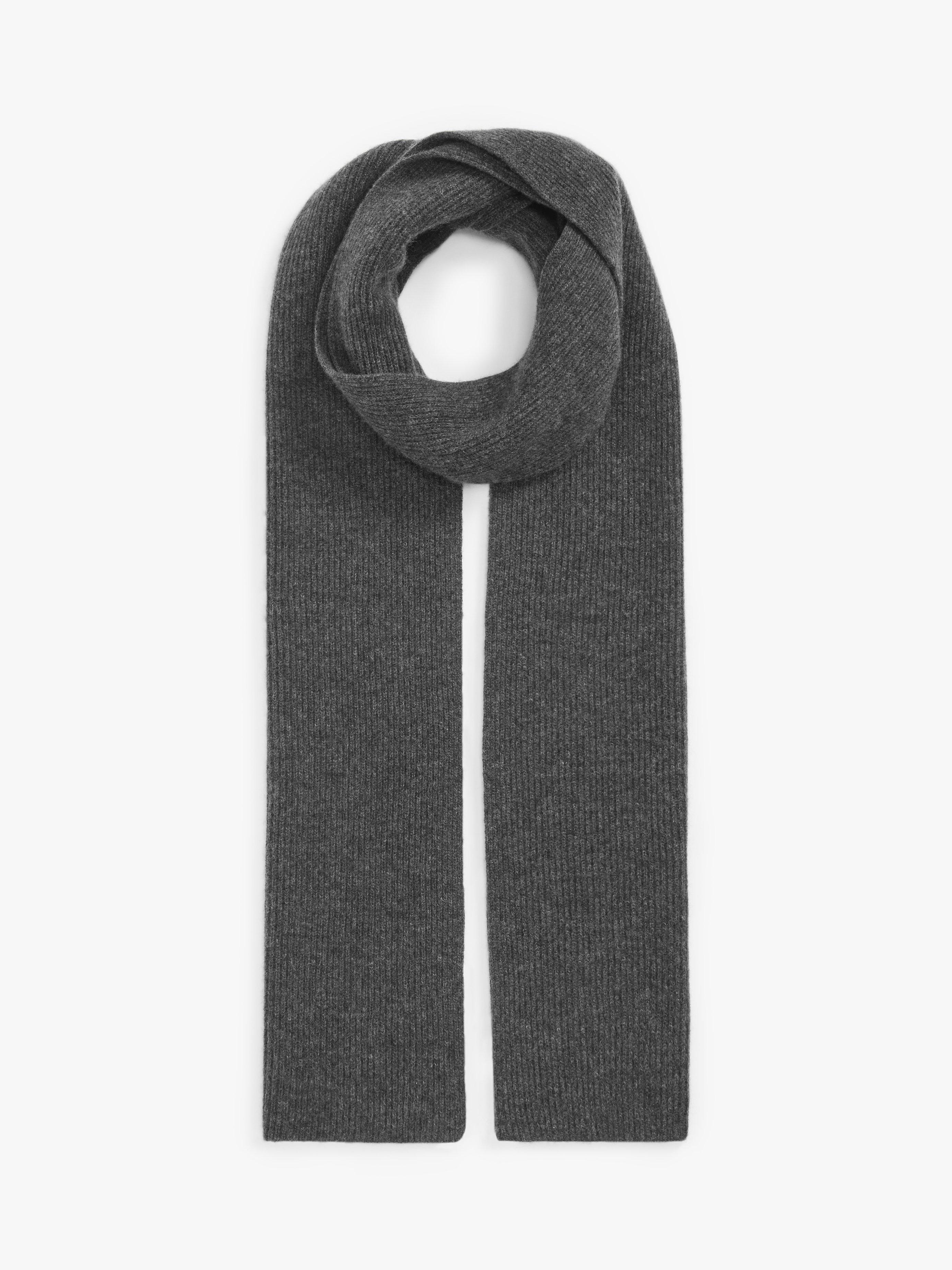 John Lewis Plain Cashmere Scarf, Charcoal