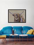 John Lewis Louise Luton 'Archie' Highland Cow Framed Print, 78.5 x 104.5cm, Brown/Multi