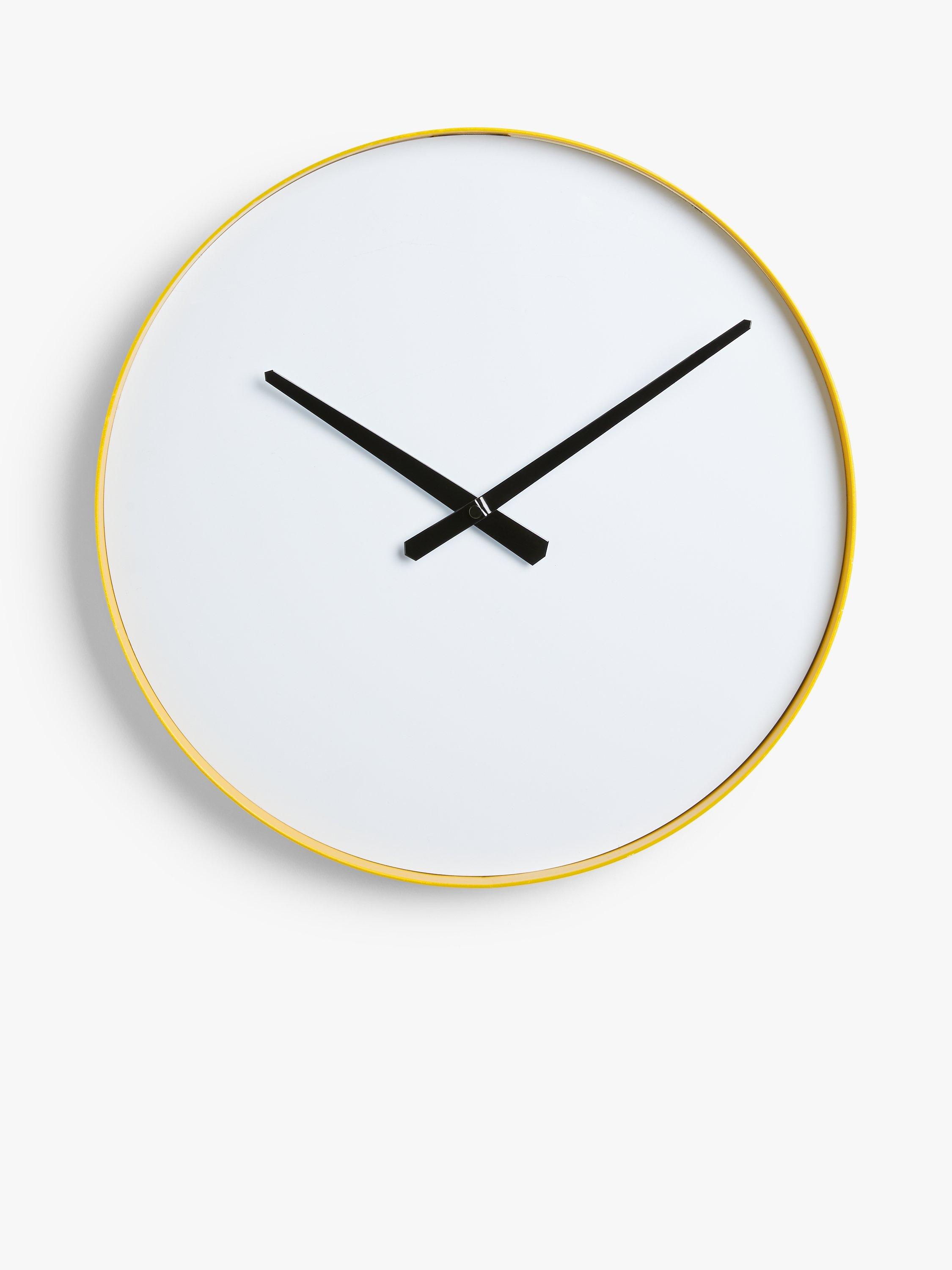 John Lewis & Partners Metal Rim Analogue Wall Clock, 40.5cm, Mustard