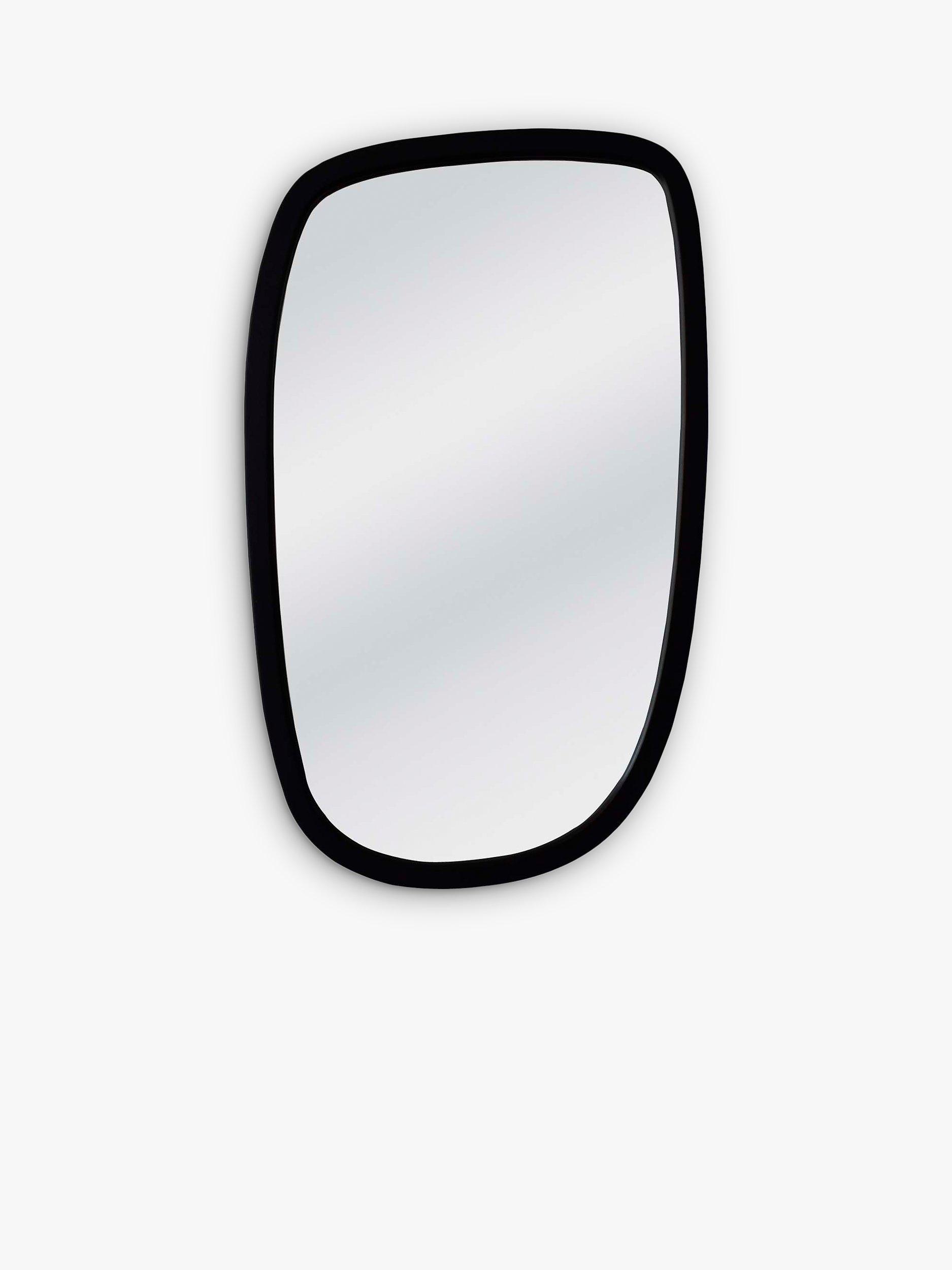 John Lewis & Partners Organic Wood Frame Wall Mirror, 90 x 55cm, Black