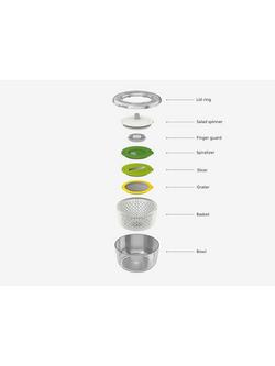 Joseph Joseph Multi-Prep Salad Spinner & Preparation Set, 4 Piece, Clear/Green - view 2, Clear/Green