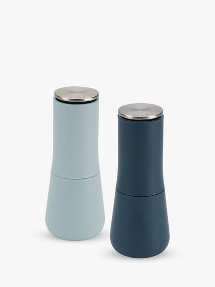 Joseph Joseph Editions Milltop No Spill Salt & Pepper Mills, Set of 2, Blue, Blue