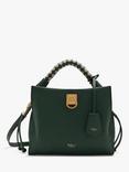 Mulberry Small Iris Heavy Grain & Silky Calf's Leather Shoulder Bag, Mulberry Green/Chalk